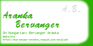 aranka bervanger business card